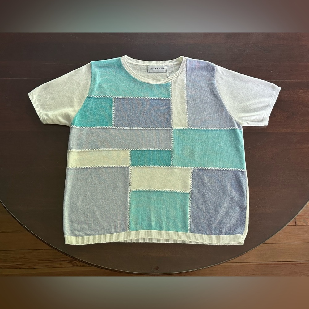 Alfred Dunner Blue Color-Block Top
